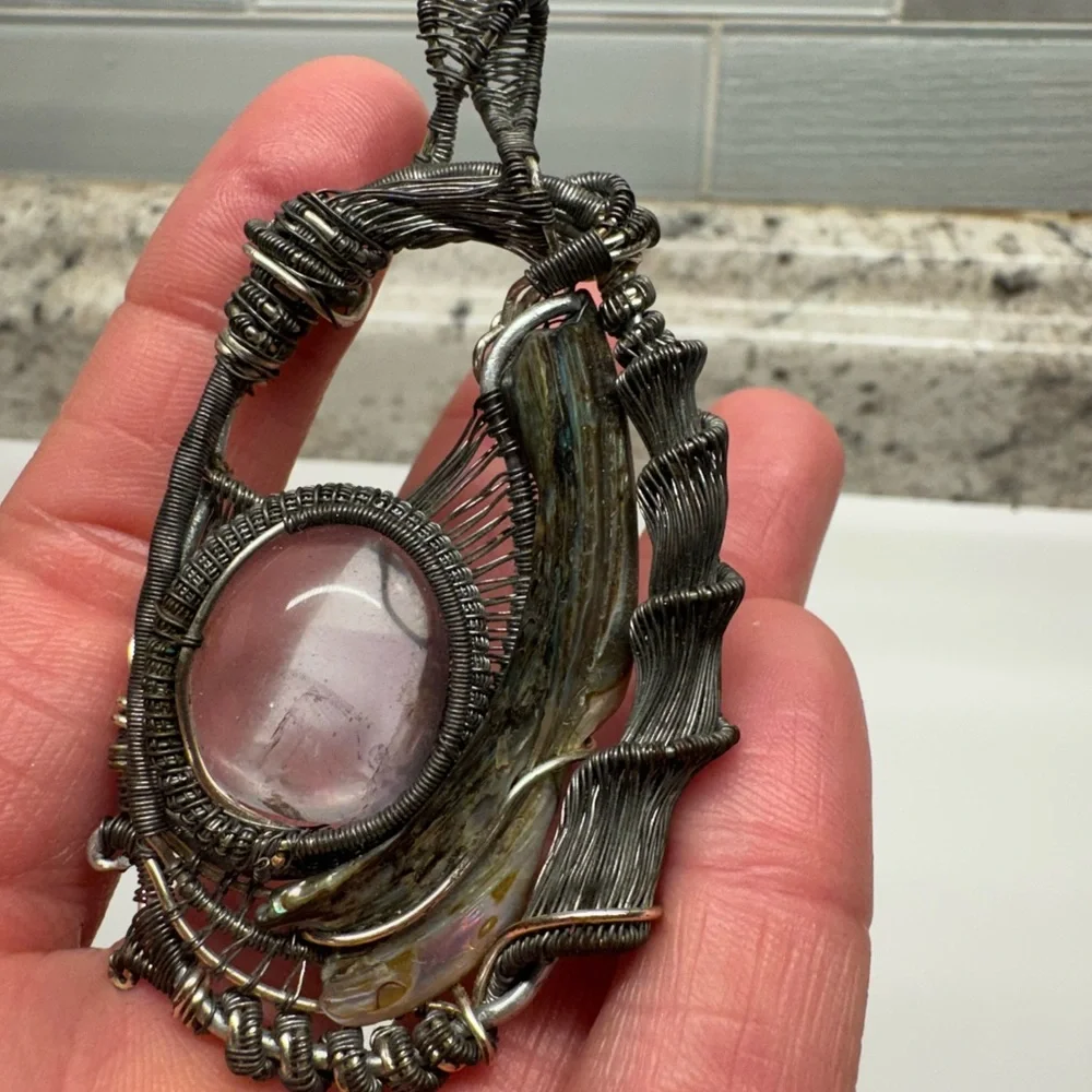 Wire Wrapped Pendant | Handmade - Picture 9 of 10